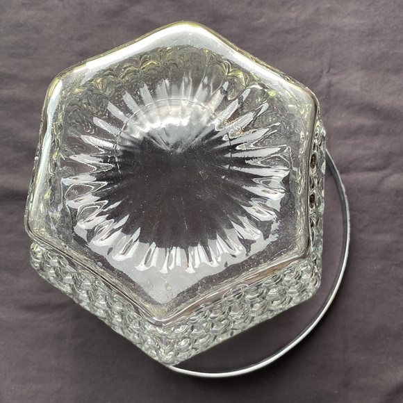 Vintage Anchor Hocking Wexford Pressed Glass Lidded Ice Bucket - Picture 7 of 8